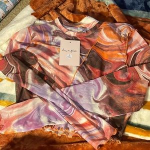 BNWT long sleeve and long skirt set mesh with white lining